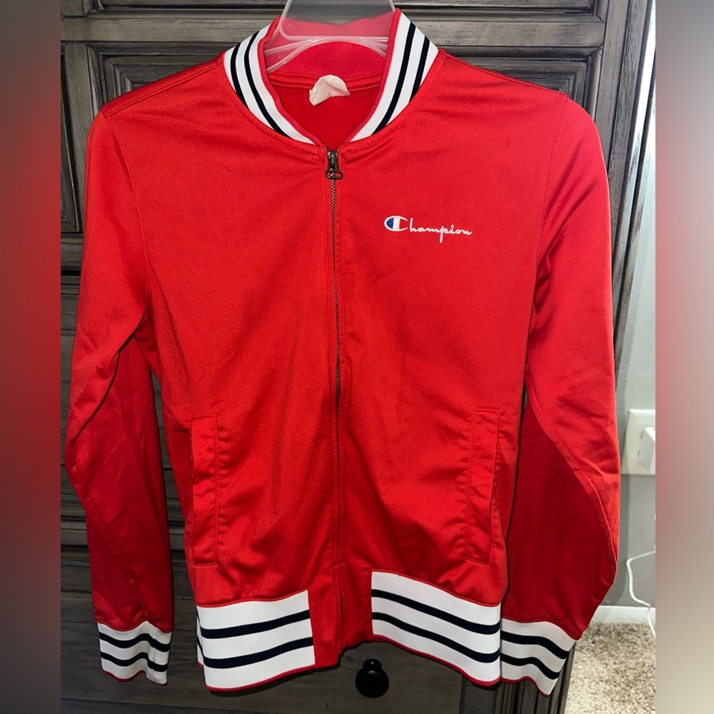 Womens Champion Red Zip Up Jacket. Size X-Small.